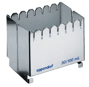 德國艾本德（Eppendorf）ReservoirRack,用于存放10mL、30mL和100mL試劑槽。最多可以放置7個試劑槽模塊或試劑槽
